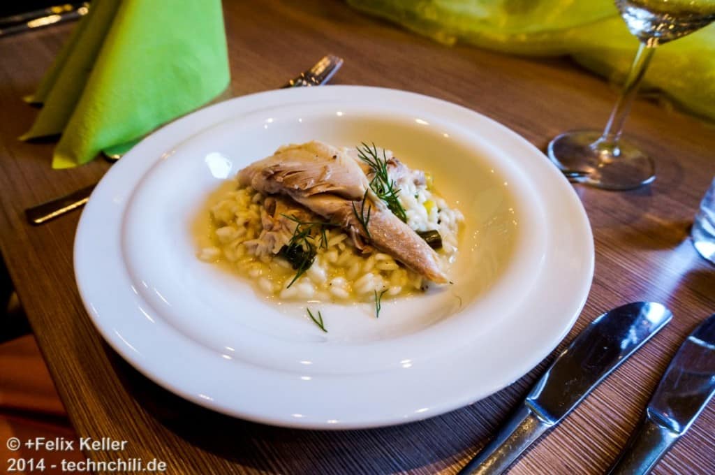 Cuciniale_21 Vorspeise Forellenfilet auf Spargel-Risotto